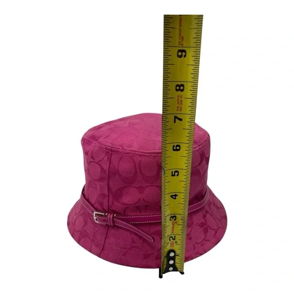 Coach Authentic Pink Logo Bucket Hat Size S - Picture 7 of 13